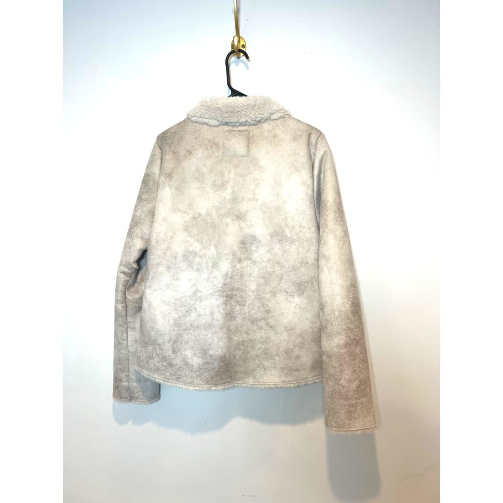 The Dylan Faux Fur Suede Jacket Grey Womans Size S Luxury Unique Casual Quality‎ - Picture 2 of 6